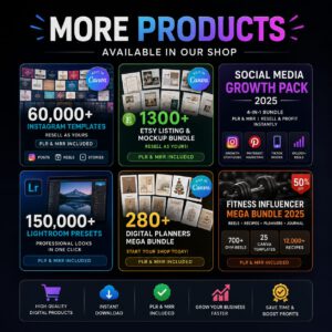 7500+ Digital Planner Pages Collection | Canva Templates with PLR & MRR Rights